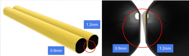 carbon fibre wall width