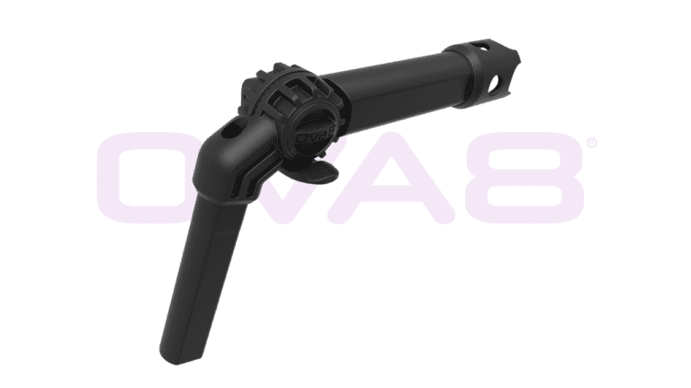 Image of Ova88 long angle adaptor on the right side of the adaptor